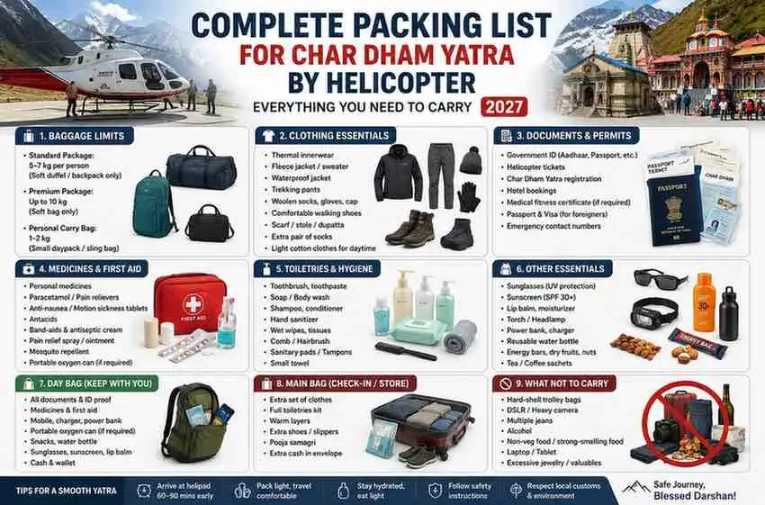 Complete Packing List for Char Dham Yatra by Helicopter: Everything You Need to Carry 2027